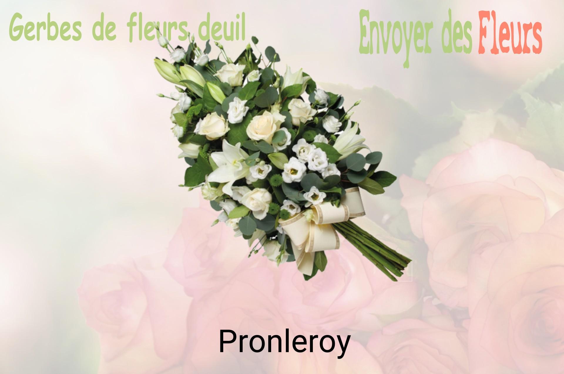 Gerbe de fleurs de deuil livrée à Pronleroy